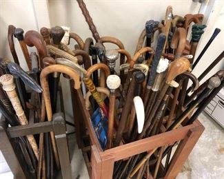 Huge Collectible Walking Sticks/Antique Cane Collection