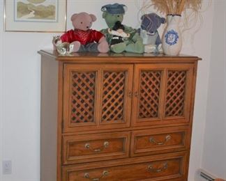 Dresser and Teddy Bears with Decorative