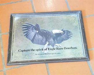 Eagle mirrored framed advertising Bourbon