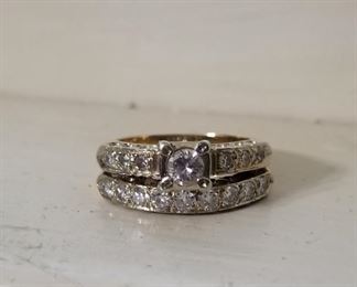 14k Gold & Diamond wedding ring set, one of many gold and sterling silver rings