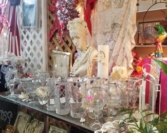 decorative vases and glassware great for weddings and graduation parties