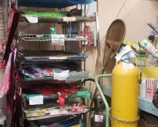 balloons, rack and helium tank all for sale