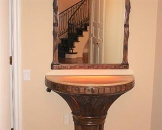 Demi-Lune Foyer Table and Mirror