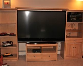 Entertainment Wall Unit and Large Screen TV