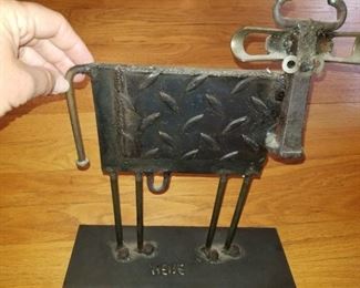Metal Art Sculpture, Metal/iron art “Bull” artist,  Bill Heise