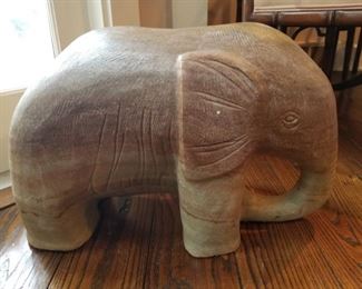 Large Stone Elephant, (Marble?)