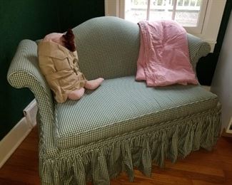 Settee, Green Plaid, 
