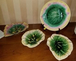 Etruscan  Majolica, Leaf Plates 