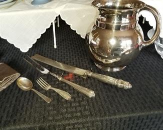 Sterling Pitcher, Sterling serving pieces  