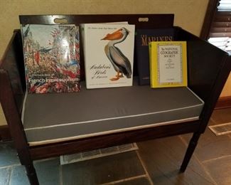 George III mahogany crib, one side removed 