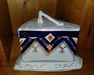 Gaudy Welsh, Antique Ironstone, Exra Large Cheese Keeper 