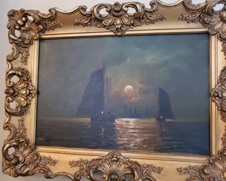 Old Oil on Canvas signed Roswell Morse Shurleff