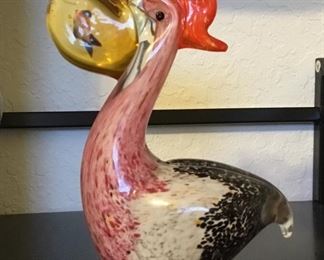 Murano-Style glass pelican