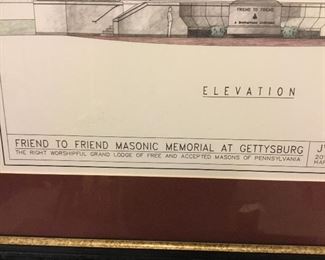 Architectural drawing - Friend to Friend Masonic Memorial at Gettysburg