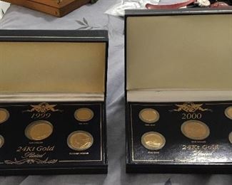 1999 & 2000 Gold-Plated Mint Sets