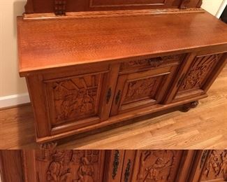 Beautiful Heavily Carved Sideboard
