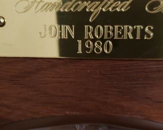 Detail of the craftsman who made grandfather clock