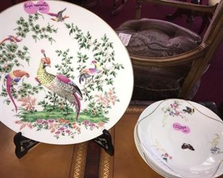 Royal Doulton, Limoges, Royal Worchester, Haviland: figurines, plates (includes set of 4 Haviland Limoges dessert plates), platters, animals
