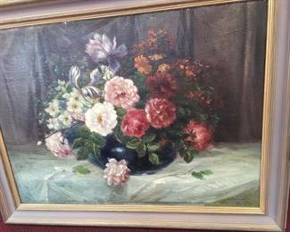 Oil on board by Josef Brunner (1884-1962, Austrian). 38"W x 29.5"H.