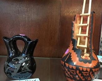 Native American pottery, signed