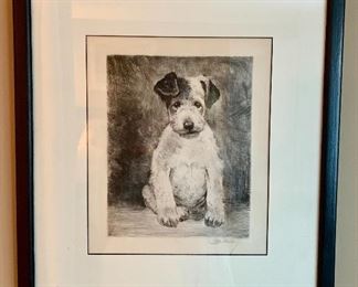 Vintage signed etching