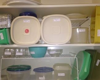 Lots of lidded plastic containers