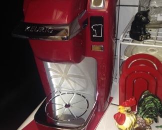 Red Keurig coffee maker
