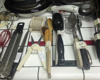 Some of the many kitchen utensils