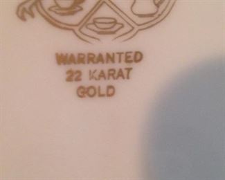 Atlas china - warranted 22 karat gold trim