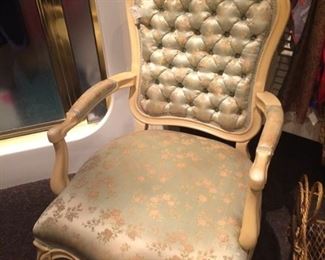Another vintage Provincial chair with tufted back