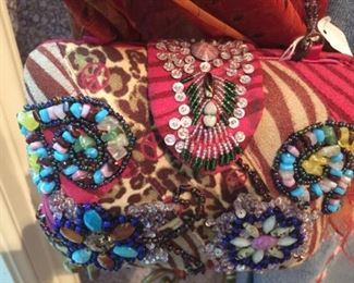 Colorful beaded evening purse