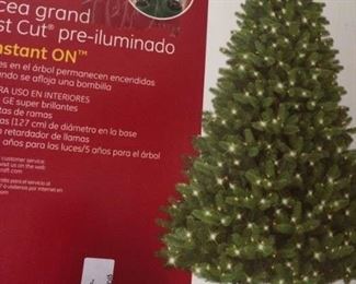 Lighted Christmas tree in the box