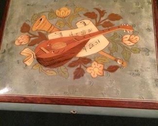Inlaid wood music box - made in Italy (plays "Till There Was You")
