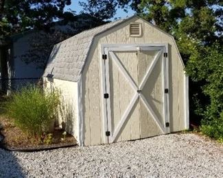 Shed is easy to remove. Approx. 8 ft. x 10 ft.