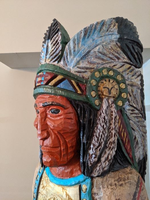 Ralph Gallagher Cigar Store Indian Sculpture
