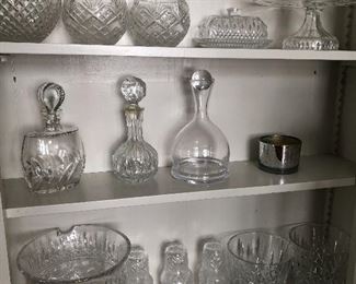 Lots of crystal accessories, including Waterford.