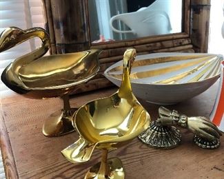 Jonathan Adler brass accessories.