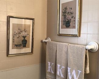 Framed Asian prints.