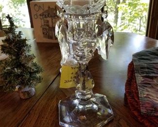 CRYSTAL CANDLE HOLDERS ~ PAIR