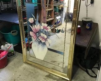 Framed painted mirror