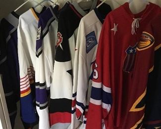 Authentic NHL jerseys with some autographed