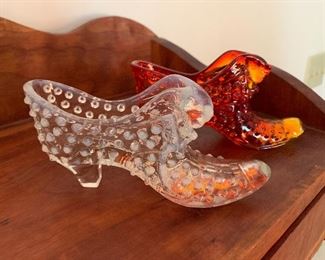 Fenton Cathead Glass Slipper