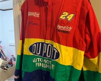 Nascar Jeff Gordon Jacket Vintage Size L Dupont Rainbow Racing Chase Authentics