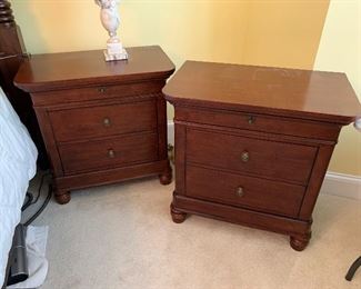 Pair of Wood Night Stands - Crescent