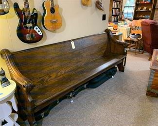 Vintage Solid Wood Church Pew