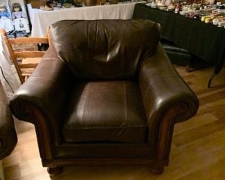 Broyhill Leather Chair and Ottoman