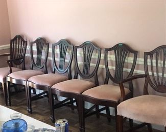 Set of 6 Shield vintage dining