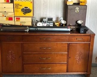 Photography equipment/ mid century dresser/