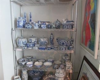 blue and white decor