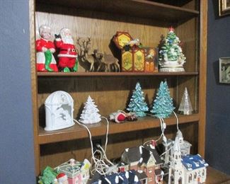 Christmas houses and lighted trees